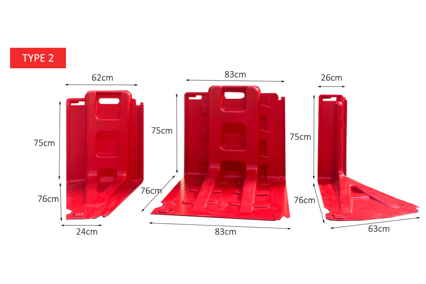 Flood Water Control Barrier – Red Interlocking Flood Protection Panel with Handle