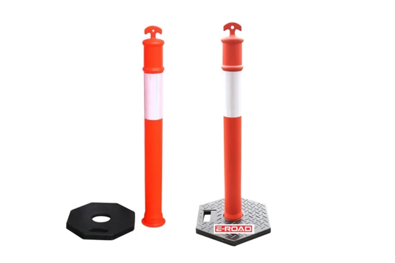 Portable Reflective Delineator Post with Detachable Base