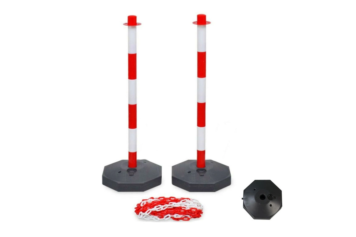 Warning Delineator Guide Post with Black Water-Filled Base