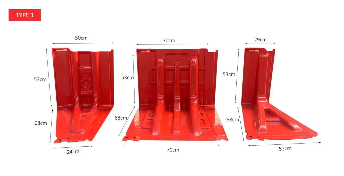 Flood Water Control Barrier – Red Interlocking Flood Protection Panel