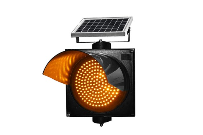 Solar Powered Amber LED Flashing Warning Light